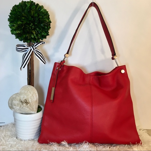 Vince Camuto Handbags - VINCE CAMUTO CHERRY RED VV-FAYLA-HO LEATHER BAG